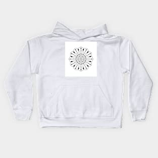 Black and white mandala Kids Hoodie